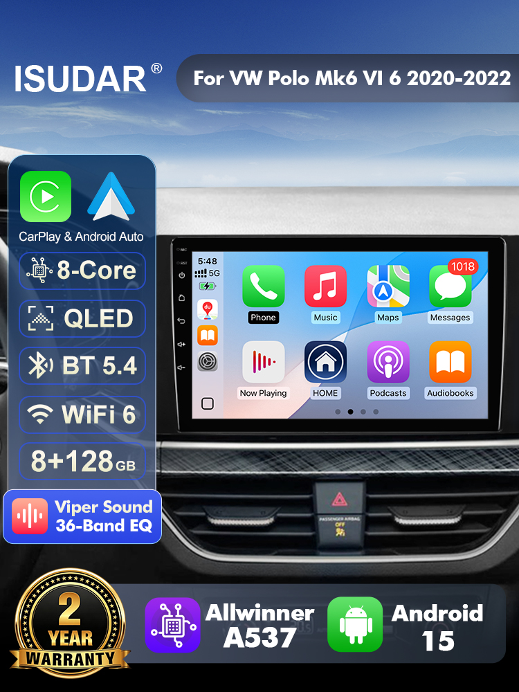 Android Head Unit 6Gb 128Gb - ISUDAR T57 Radio Android 15 untuk
