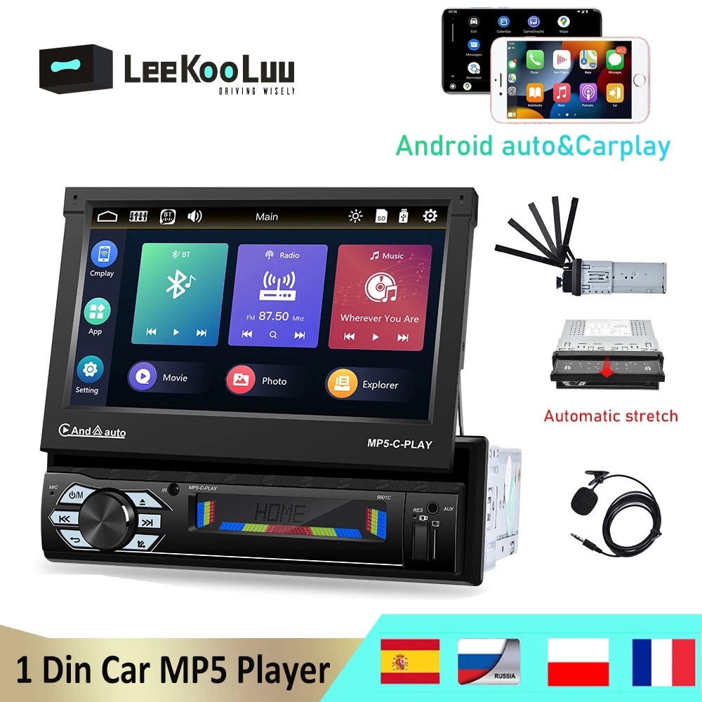 Car Radio 1 Din Flip Out Screen - LeeKooLuu Stereo Mobil 1 Din Radio