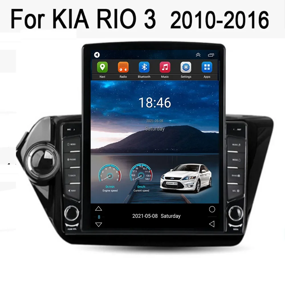 Tesla Style Screen Car Radio - Radio Mobil Android 14 2Din Gaya