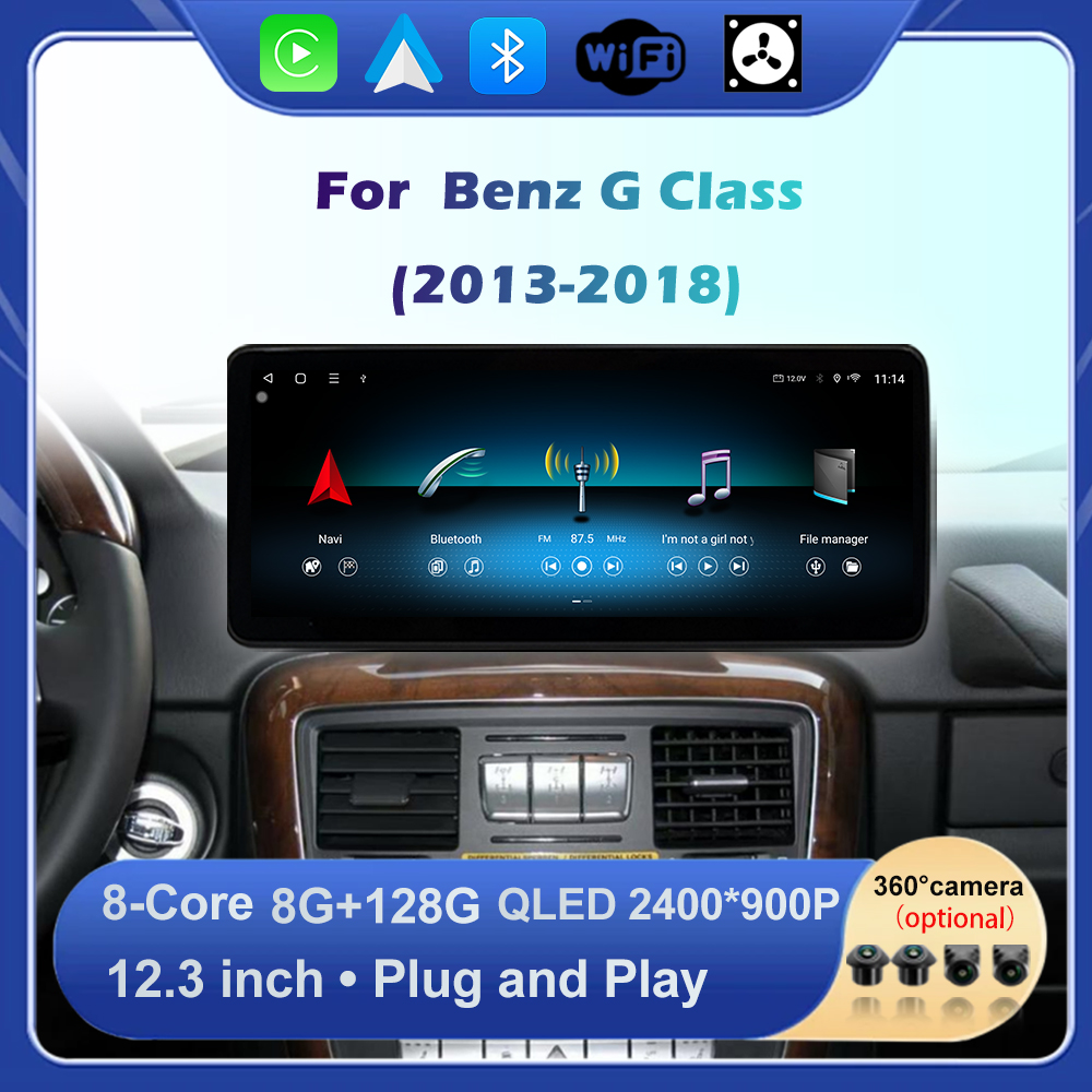 Android Auto Head Unit 12.3 Inch - Untuk Mobil Benz G Class 2013-2018