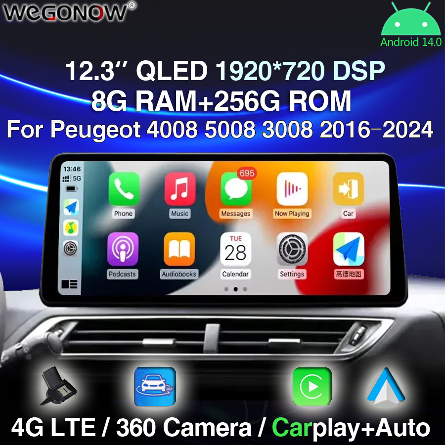 Car Dvd Player Bluetooth Steering Wheel - QLED 1920*720 LTE Carplay Auto Android