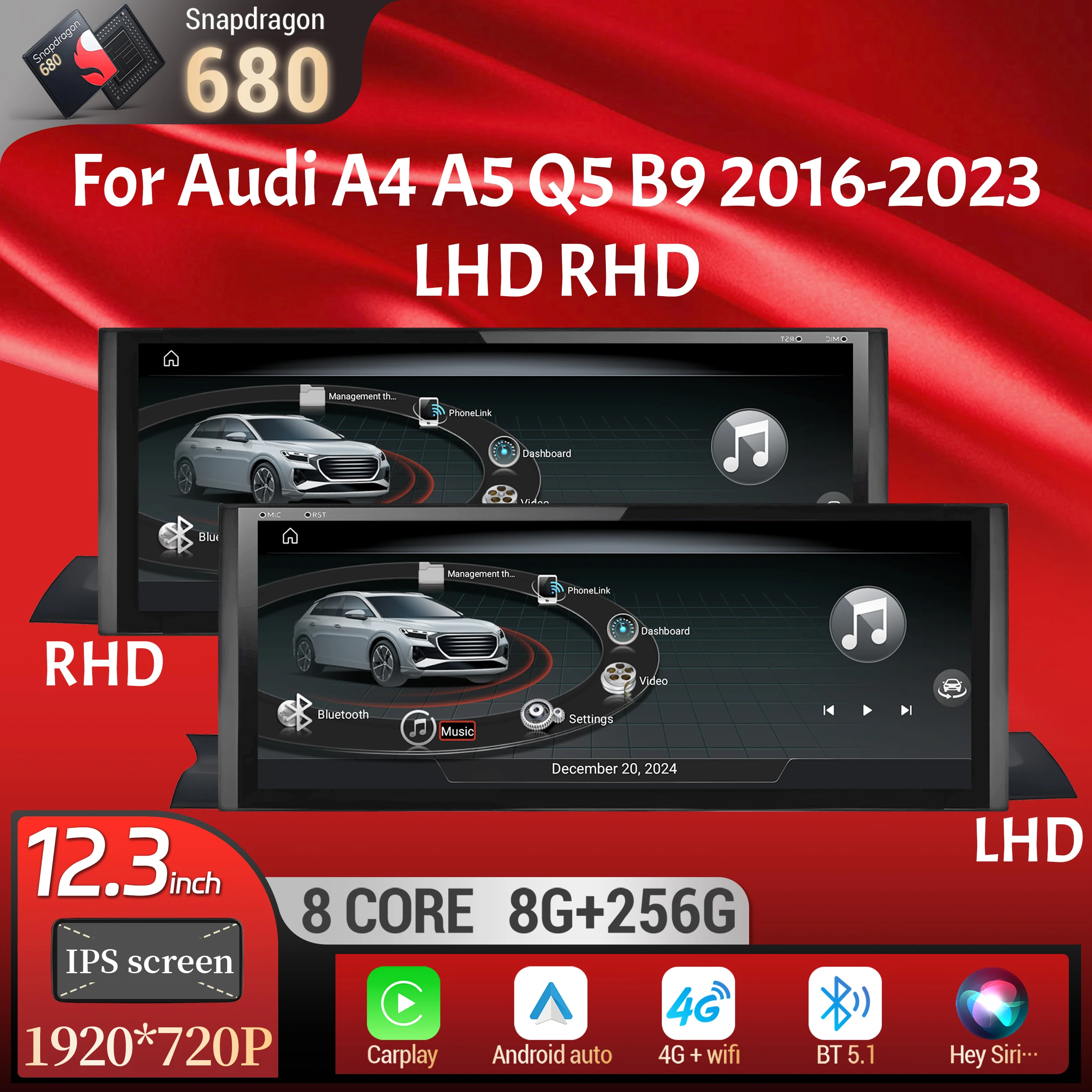 Android Auto Head Unit 12.3 Inch - Radio Mobil Android 13 12.3 Inci