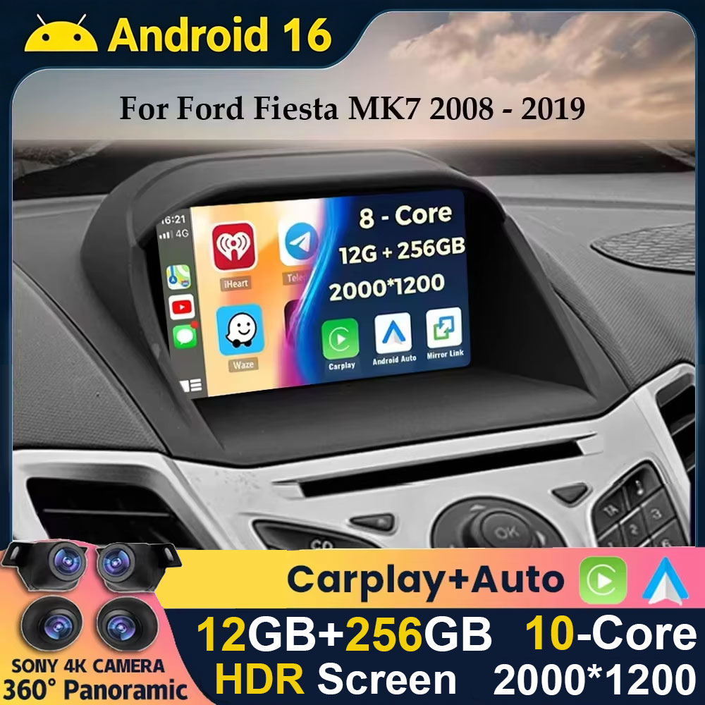 Android Car Stereo 2 Din 8 Core - Android 16 Carplay Auto Untuk Ford