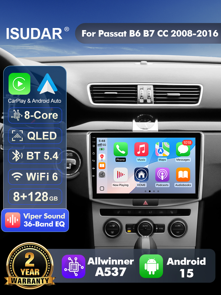 Android Head Unit 6Gb 128Gb - ISUDAR T57 Radio Android 15 untuk