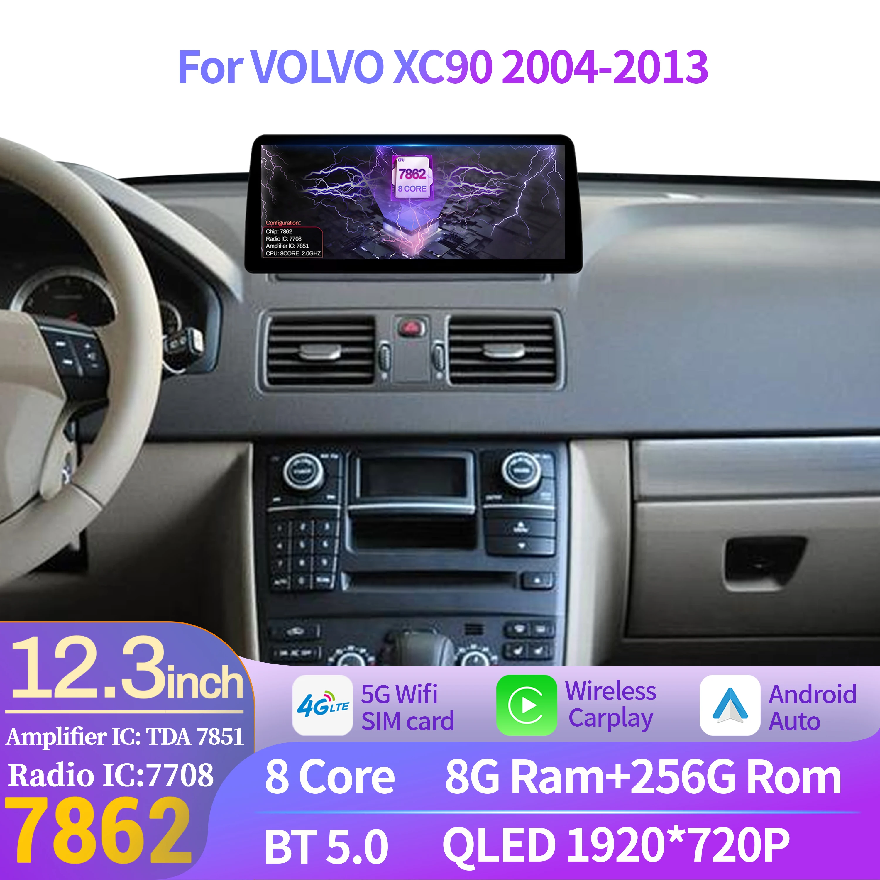 12.3 Inci untuk VOLVO XC90 200 - Android Auto Head Unit 12.3 Inch ulasan dan harga