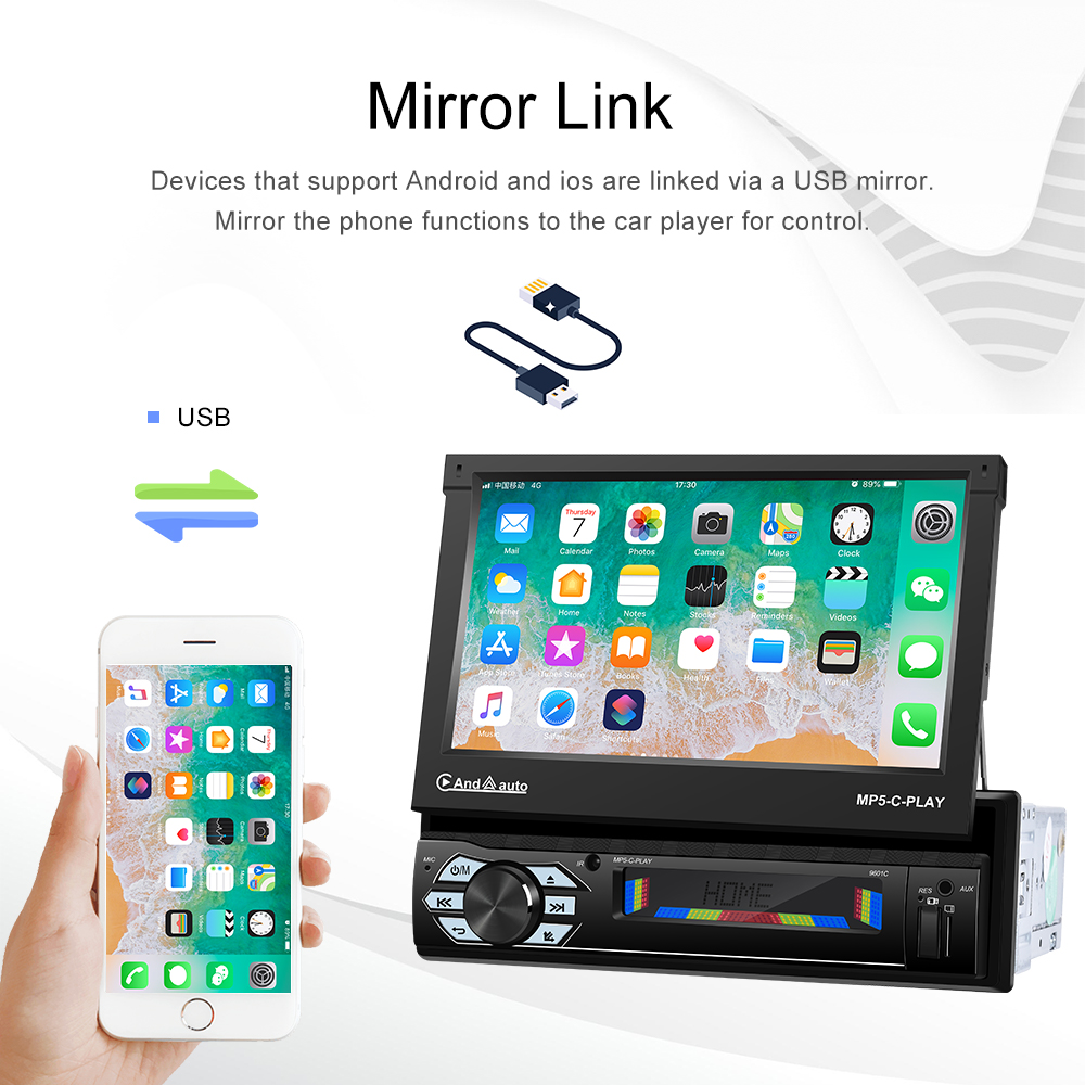 LeeKooLuu Stereo Mobil 1 Din R - Car Radio 1 Din Flip Out Screen ulasan dan harga