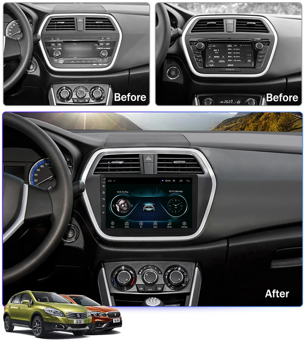 Stereo otomatis untuk Suzuki S - Android Car Stereo 2 Din 8 Core ulasan dan harga