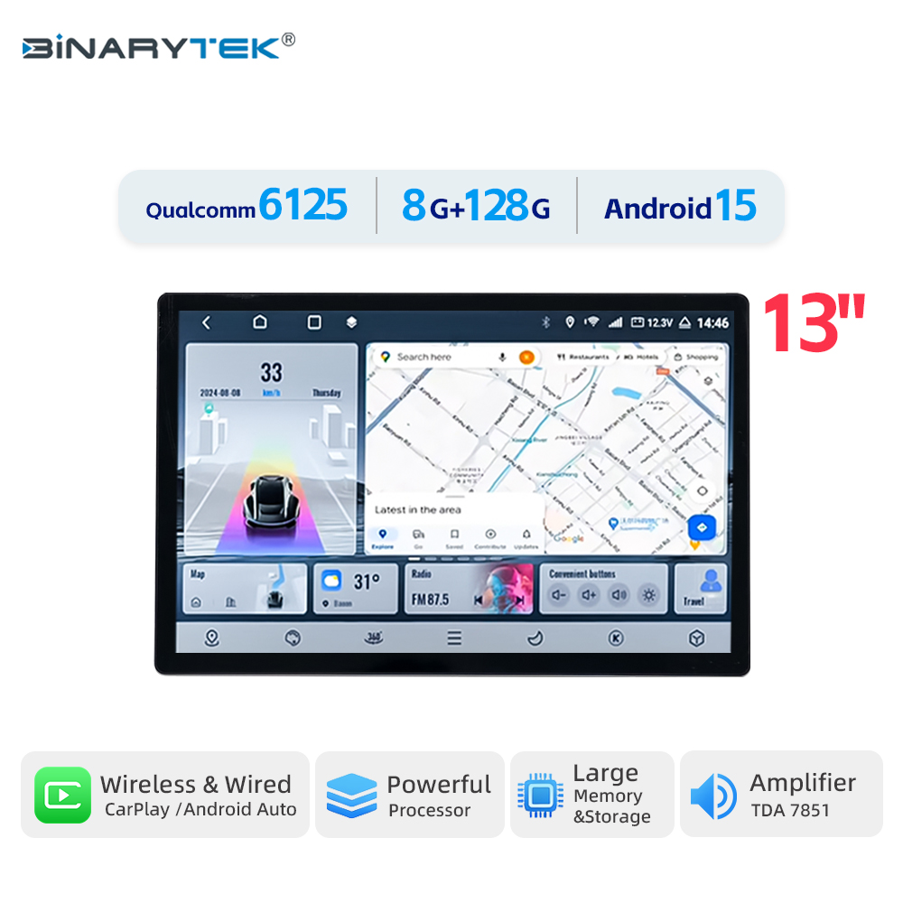 Radio Mobil Universal 13 inci  - Car Multimedia Player Carplay Android Auto ulasan dan harga