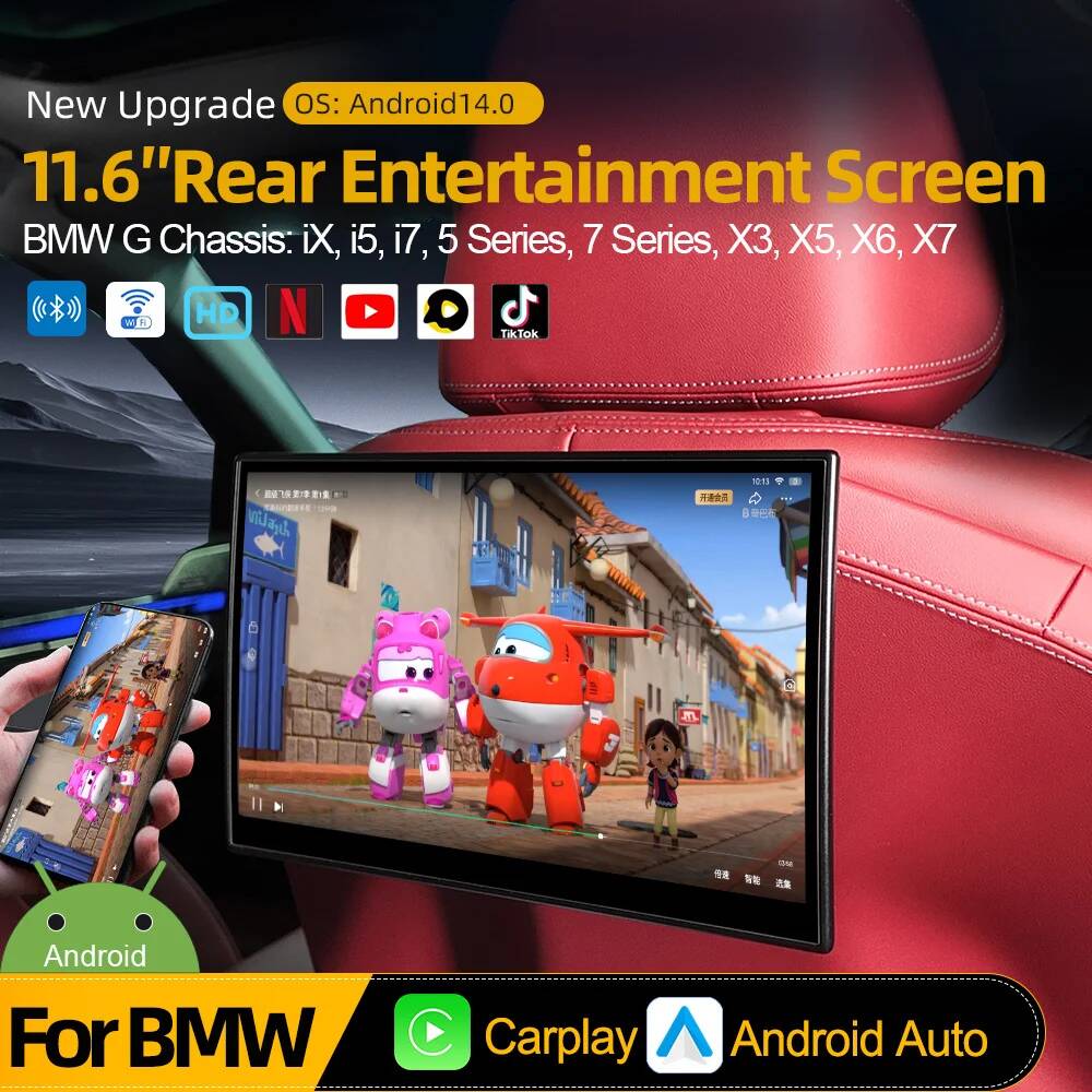 Android 14 Layar Lengkung Untu - Car Multimedia Rear Seat Entertainment ulasan dan harga