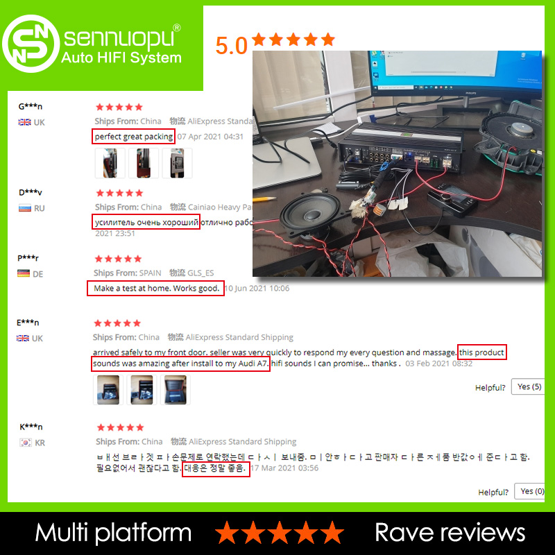 Sennuopu Amplifier Audio mobil - Car Stereo Dsp 8 Channel ulasan dan harga